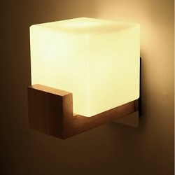 E27 Simple Novelty Country Feature for LED Eye ProtectionAmbient Light Wall Sconces Wall Light Simple Oak Bedroom Bedside Lamp
