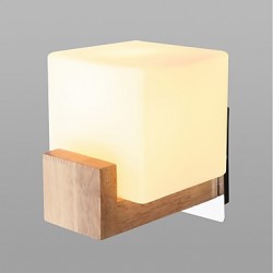 E27 Simple Novelty Country Feature for LED Eye ProtectionAmbient Light Wall Sconces Wall Light Simple Oak Bedroom Bedside Lamp