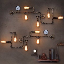 Loft Industrial Wall Lamps Antique Edison Wall lights with Bulbs E26/E27 Vintage Pipe Wall Lamp for Living Room Lighting