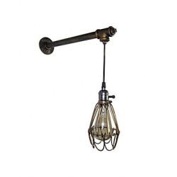 Max 60W Loft vintage wall sconce lamp restaurant cafe corridor bar Iron Cage wall lamp industry Iron pipe lighting
