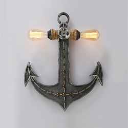 Vintage Industrial Wall Lights Wood Boat Anchor Shape Creative Restaurant Cafe Bar Decoration lighting