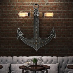 Vintage Industrial Wall Lights Wood Boat Anchor Shape Creative Restaurant Cafe Bar Decoration lighting