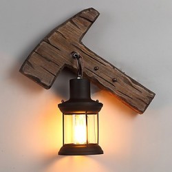 Single Head Industrial Vintage Retro Wooden Metal Painting Color Wall lamp for the Home / Hotel / Corridor Decorate Wall Light