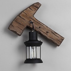 Single Head Industrial Vintage Retro Wooden Metal Painting Color Wall lamp for the Home / Hotel / Corridor Decorate Wall Light