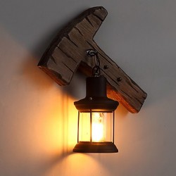 Single Head Industrial Vintage Retro Wooden Metal Painting Color Wall lamp for the Home / Hotel / Corridor Decorate Wall Light