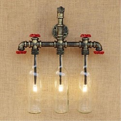 9W E27 BGB013 Retro Industrial Wind Switch Led Water Bottle Wall Lamp Wall Light