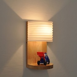 Simple Wall Lamp Bedside Desk Lamp With Glass Shade and Solid Wood for Bedroom Dresser Living Room Baby Room College Dorm Coffee Table Bookcas