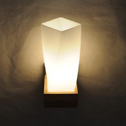 Simple Wall Lamp Bedside Desk Lamp With Glass Shade and Solid Wood for Bedroom Dresser Living Room Baby Room College Dorm Coffee Table Bookcas
