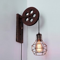 Industrial Retro Iron Wall Lamp Creative Personality Lift Pulley Wall Lamp