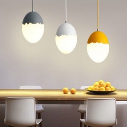 9" Wide Egg Multi Colours Macaron Modern Contemporary Steel Lighting Pendant Light