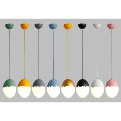 9" Wide Egg Multi Colours Macaron Modern Contemporary Steel Lighting Pendant Light