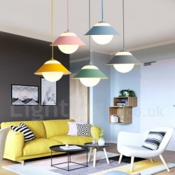 10" Wide Modern Contemporary Steel Lighting Ball Multi Colours Macaron Pendant Light