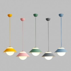 10" Wide Modern Contemporary Steel Lighting Ball Multi Colours Macaron Pendant Light