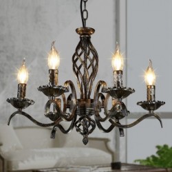 6 Light 24" Wide Industrial Style Steel Lighting Pendant Chandelier