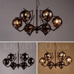 29" Wide 6 Light Industrial Style Steel Lighting Pendant Chandelier