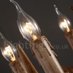 30" Wide 6 Light Antlers Industrial Style Lighting Pendant Chandelier