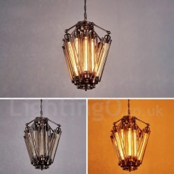 19" Wide Industrial Style Steel Lighting Pendant Chandelier