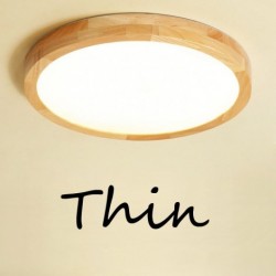 Ultra-thin Round Wood Ceiling Lamp Solid Wood Acrylic LED Ceiling Lamp Nordic Aisle Lights