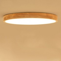 Ultra-thin Round Wood Ceiling Lamp Solid Wood Acrylic LED Ceiling Lamp Nordic Aisle Lights