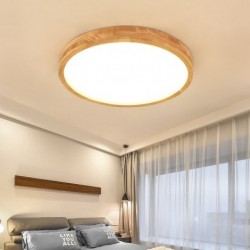 Ultra-thin Round Wood Ceiling Lamp Solid Wood Acrylic LED Ceiling Lamp Nordic Aisle Lights