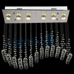 6 Light Modern Classic Downlight Electroplated Chandelier Crystal Rain Drop Light