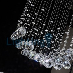 6 Light Modern Classic Downlight Electroplated Chandelier Crystal Rain Drop Light