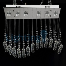 6 Light Modern Classic Downlight Electroplated Chandelier Crystal Rain Drop Light