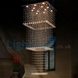 12 Light 3 Tiers Modern Classic Downlight Electroplated Chandelier Crystal Rain Drop Light