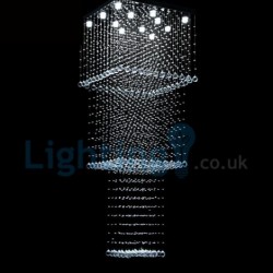 12 Light 3 Tiers Modern Classic Downlight Electroplated Chandelier Crystal Rain Drop Light