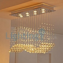 8 Light Modern Classic Downlight Electroplated Chandelier Crystal Rain Drop Light