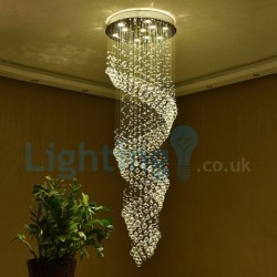 10 Light Spiral Modern Classic Downlight Electroplated Chandelier Crystal Rain Drop Light