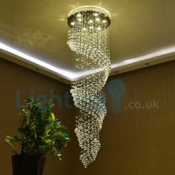 10 Light Spiral Modern Classic Downlight Electroplated Chandelier Crystal Rain Drop Light