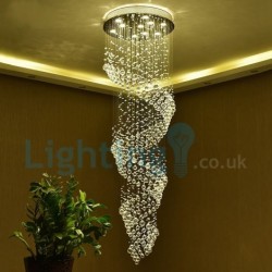 10 Light Spiral Modern Classic Downlight Electroplated Chandelier Crystal Rain Drop Light