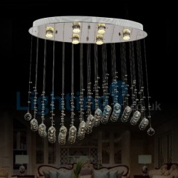 6 Light Modern Classic Downlight Electroplated Chandelier Crystal Rain Drop Light