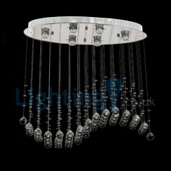 6 Light Modern Classic Downlight Electroplated Chandelier Crystal Rain Drop Light