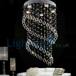 5 Light Modern Classic Downlight Electroplated Chandelier Crystal Rain Drop Light