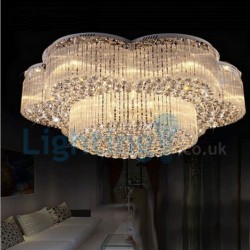 Modern Classic Downlight Electroplated Chandelier Crystal Rain Drop Light