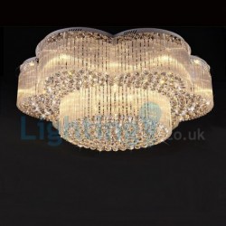 Modern Classic Downlight Electroplated Chandelier Crystal Rain Drop Light