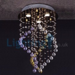 3 Light Modern Classic Downlight Electroplated Chandelier Crystal Rain Drop Light