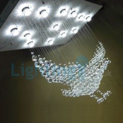 Eagle Modern Classic Downlight Electroplated Chandelier Crystal Rain Drop Light