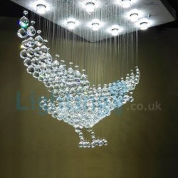 Eagle Modern Classic Downlight Electroplated Chandelier Crystal Rain Drop Light