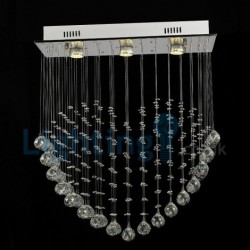 3 Light Heart Modern Classic Downlight Electroplated Chandelier Crystal Rain Drop Light