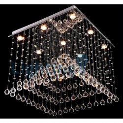 9 Light Modern Classic Downlight Electroplated Chandelier Crystal Rain Drop Light