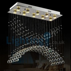 10 Light Modern Classic Downlight Electroplated Chandelier Crystal Rain Drop Light