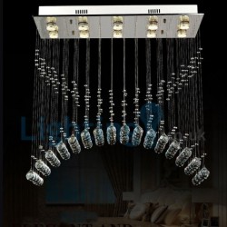 10 Light Modern Classic Downlight Electroplated Chandelier Crystal Rain Drop Light