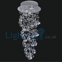 2 Light Spiral Modern Classic Downlight Electroplated Chandelier Crystal Rain Drop Light
