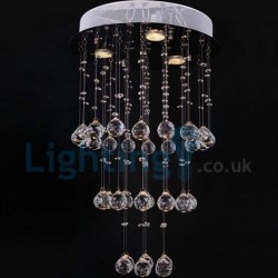 3 Light Modern Classic Downlight Electroplated Chandelier Crystal Rain Drop Light