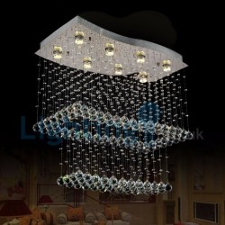 8 Light Modern Classic Downlight Electroplated Chandelier Crystal Rain Drop Light