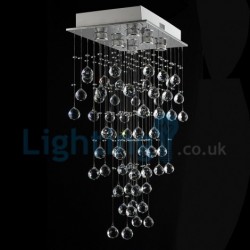 6 Light Modern Classic Downlight Electroplated Chandelier Crystal Rain Drop Light