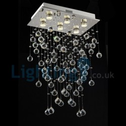 6 Light Modern Classic Downlight Electroplated Chandelier Crystal Rain Drop Light